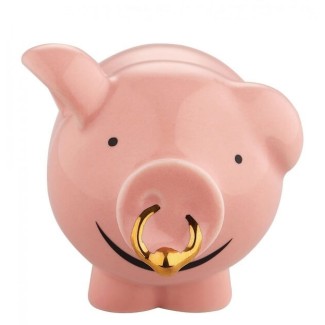 Alessi Porcafortuna nativity scene figurine, piglet with ring - AGJ01 14