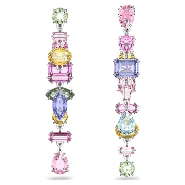 Swarovski Gema asymmetrische Ohrringe mit farbigen Kristallen 5613740