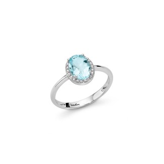 Miluna Goldring mit Aquamarin und Diamanten - LID3293