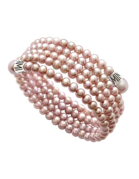 Mimì Lollipop Armband fünfreihig lila Perlen und Silber