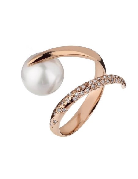 Mimì Milano Collection Ring aus Gold mit weißer Südseeperle