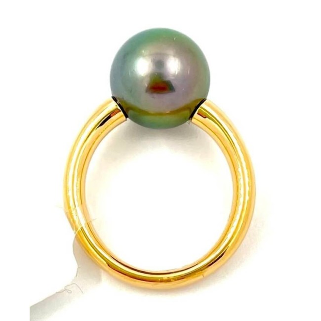 Mimì Milano Collection ring in gold with 12mm Tahiti black pearl