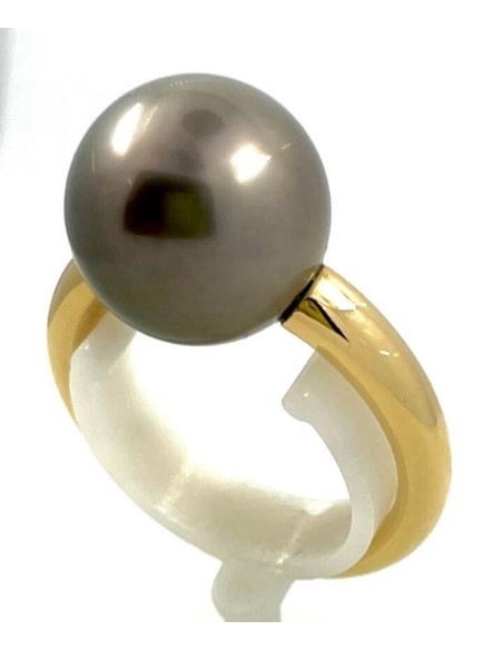 Anello Mimì Milano Collection in oro con Perla nera Tahiti da 12mm