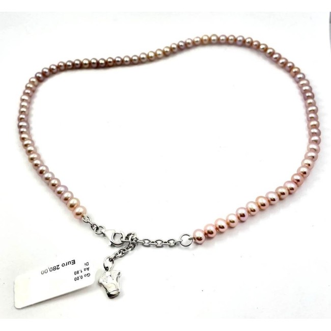 Collana in perle lilla Mimì elastica con Corona -  C0M024A3