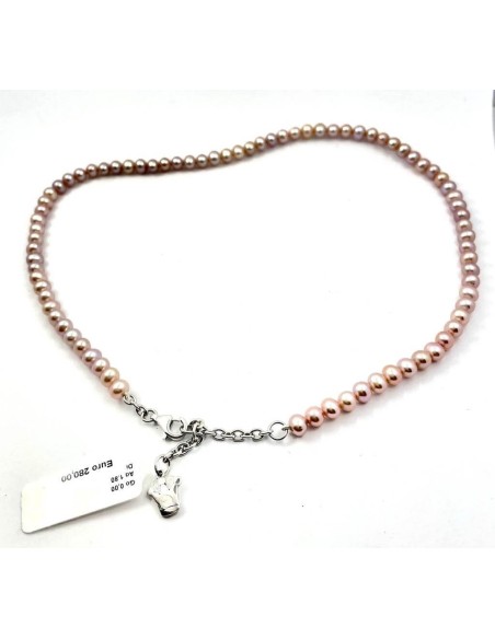 Collana in perle lilla Mimì elastica con Corona -  C0M024A3