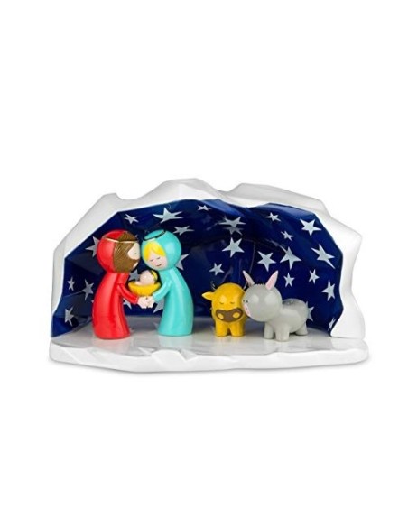 Alessi Happy Eternity capanna con statuine, sacra famiglia AGJ01 W