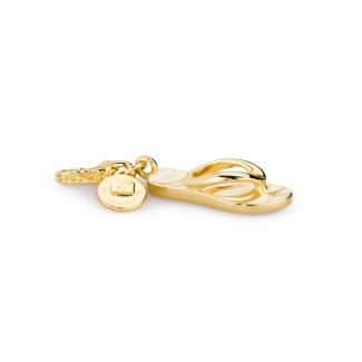 Charm gold plated silver flip flops-HL004