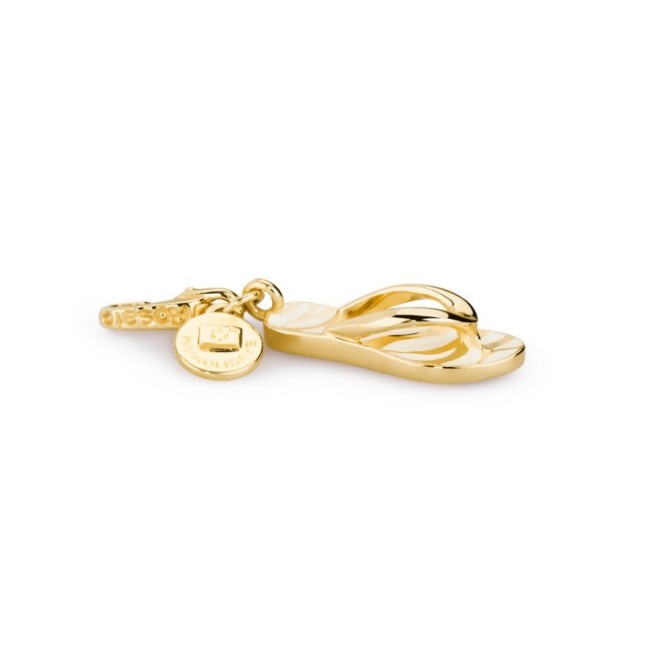 Charm gold plated silver flip flops-HL004