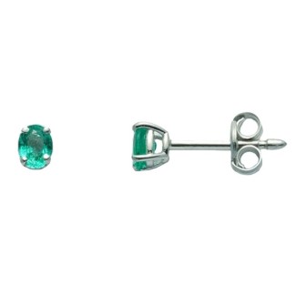 Miluna earrings in white gold with oval emerald ERD2508