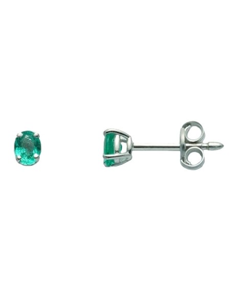 Miluna earrings in white gold with oval emerald ERD2508