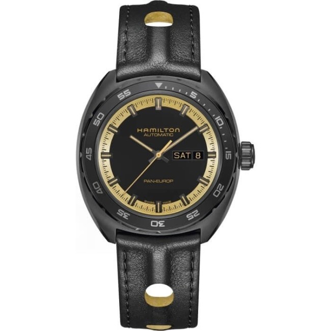 Hamilton Pan Europe Uhr aus Schwarzgold – H35425730