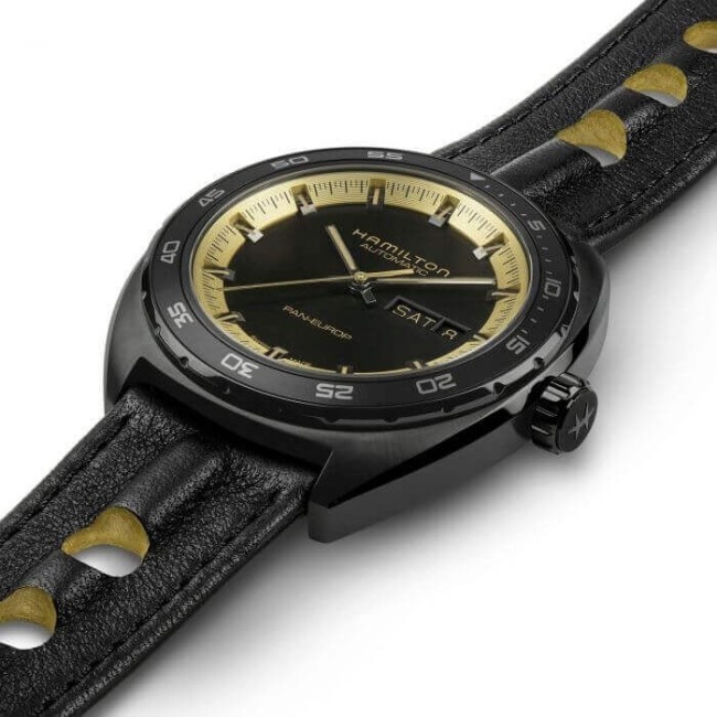 Hamilton Pan Europ Black Gold Watch - H35425730