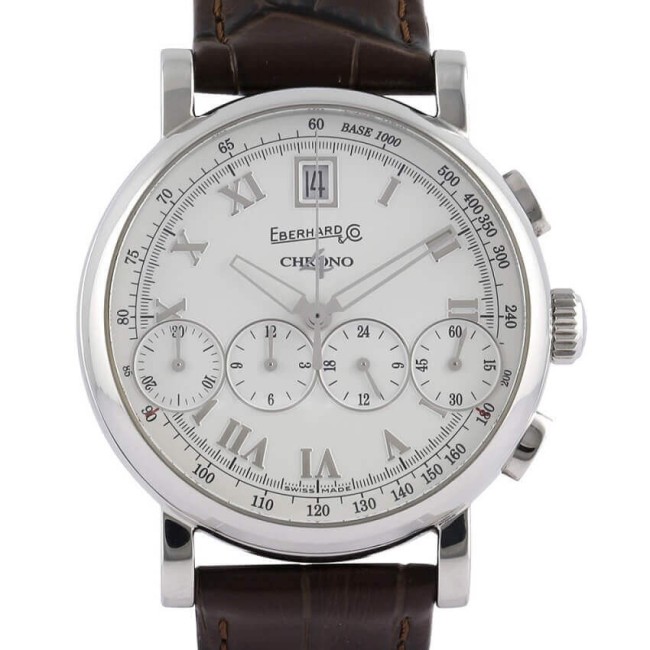 Eberhard Chrono4 Uhr Schöne weiße Vitrè - 31043CP