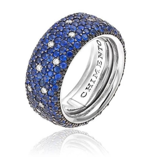 Anello Chimento Star con zaffiri blu e diamanti - 1AU0407SB5140