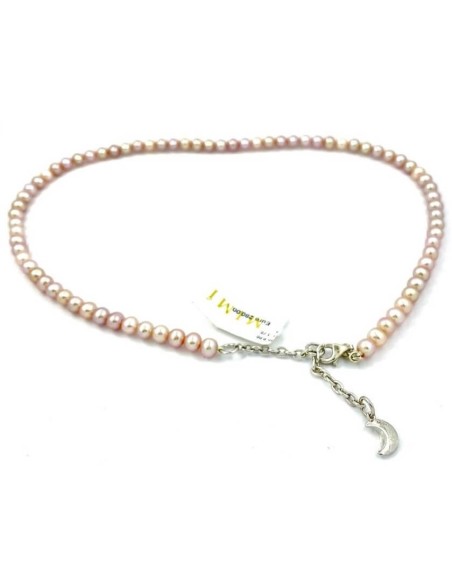 Collana Mimì elastica in perle lilla e luna - C0M026A3