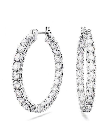 Swarovski Matrix Circle Earrings with white crystals - 5647715