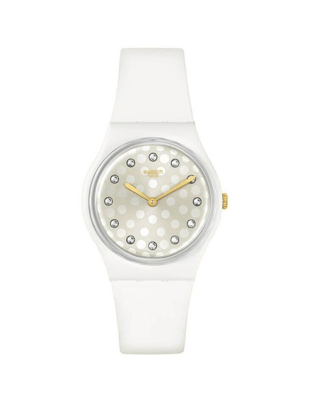 Orologio Swatch Sparkle Shine bianco con zirconi - SO31W109