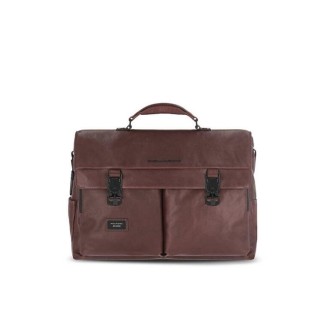Piquadro briefcase with double Harper dark brown buckle CA5741AP/TM