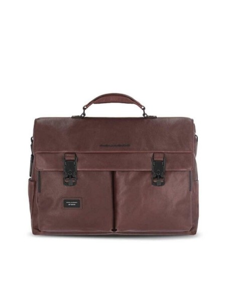 Cartella Piquadro doppia fibbia Harper testa di moro CA5741AP/TM