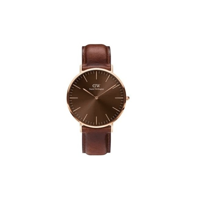 Daniel Wellington Uhr 40mm Schokolade und braunes Leder