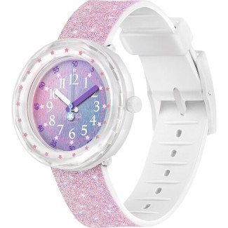 Girls Flik Flak Imagination Glitter Pink Watch - FCSP107