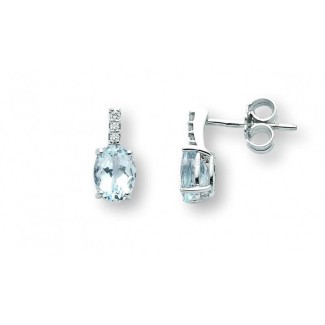 Miluna Earrings with Aquamarine and Diamonds - ERD2410