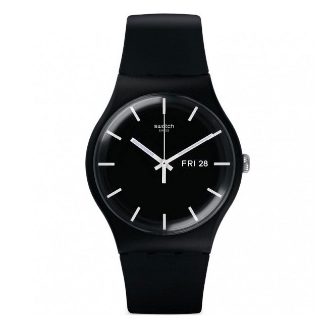 Swatch Mono Black Gent Schwarze Uhr - SO29B704