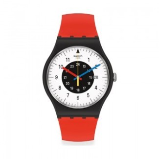 Swatch Uhr Rouge und Noir New Gent - SO32B401