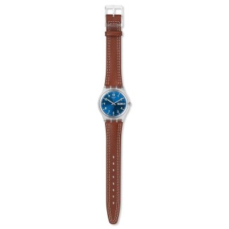 Orologio Swatch Originals Gent Windy Dune pelle marrone - GE709