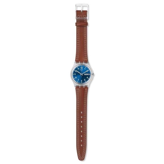 Orologio Swatch Originals Gent Windy Dune pelle marrone - GE709