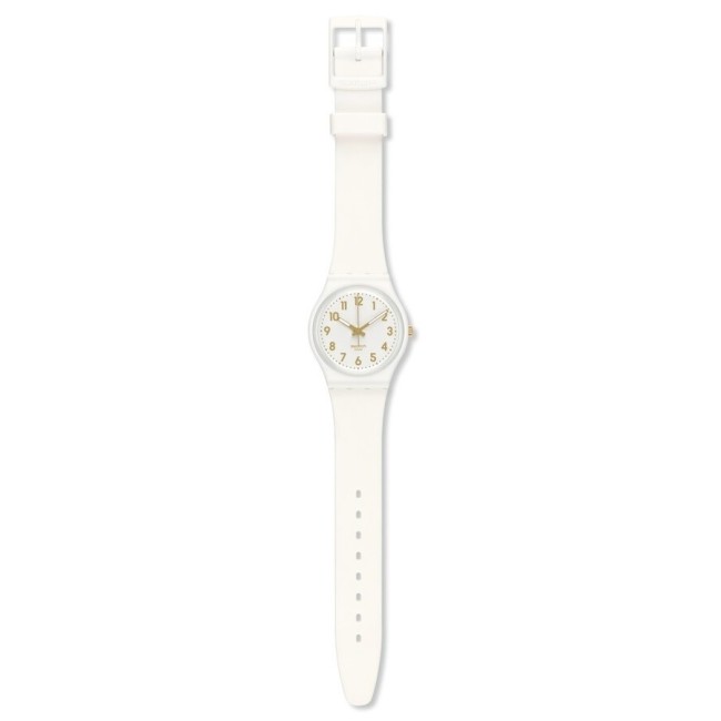 Swatch Uhr Original Gent White Bishop weiß und Gold - GW164