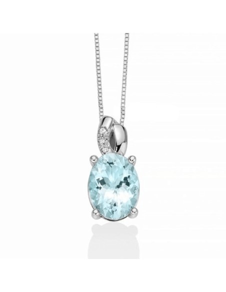 Miluna Halskette mit natürlichem Aquamarin und Diamanten - CLD4490