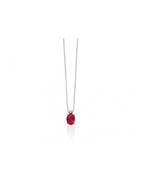 Miluna necklace with natural Ruby and white gold - CLD4275