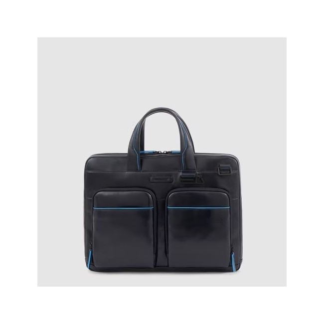 Piquadro Cartella Woody in pelle nera B2 Revamp CA6105B2V/N