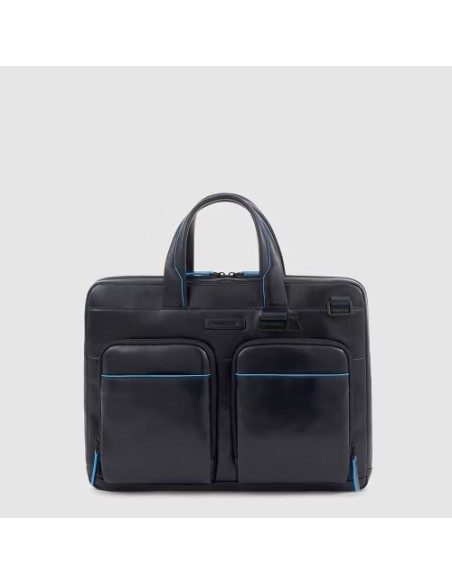 Piquadro Briefcase Woody in black leather B2 Revamp CA6105B2V/N