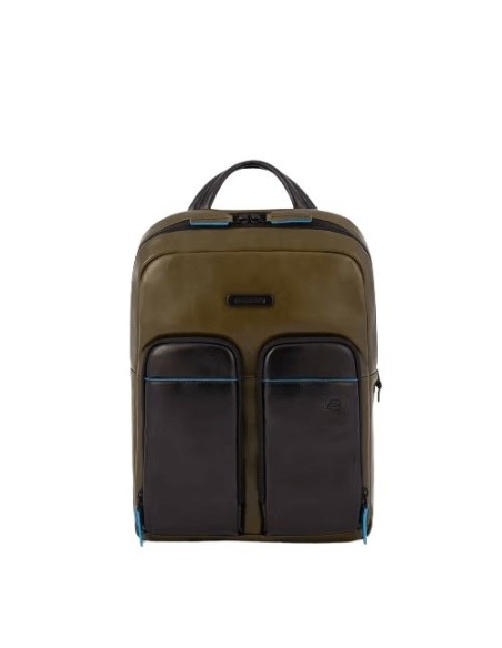 Zaino Piquadro B2V in pelle verde e nera - CA5575B2V/VEN