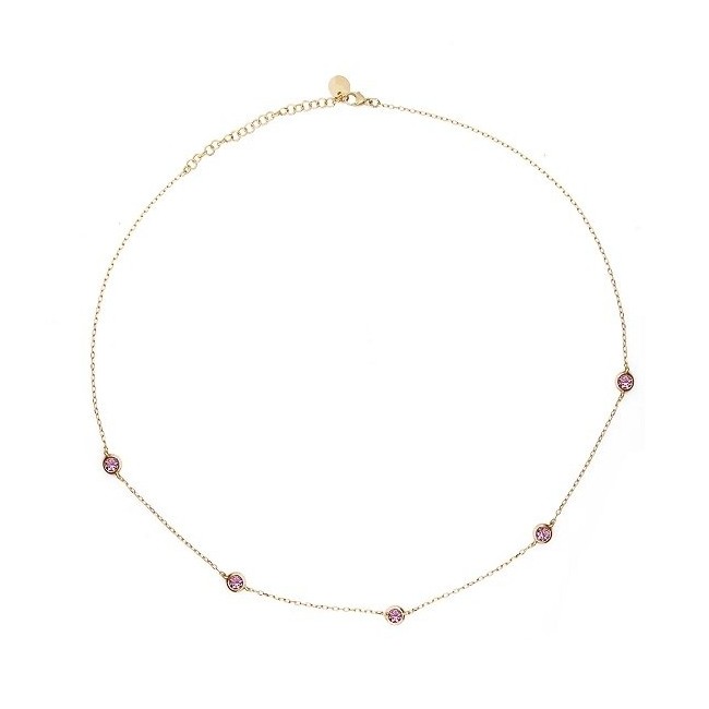 Goldene Halskette mit Rue Des Mille-Fassung - GRZ014M1RH