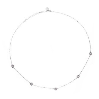 Rue Des Mille setting necklace in silver - GRZ014M1AU