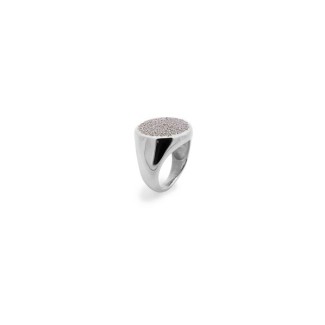 Rue Des Mille shield ring drop pavè silver - ANZ014M3RH