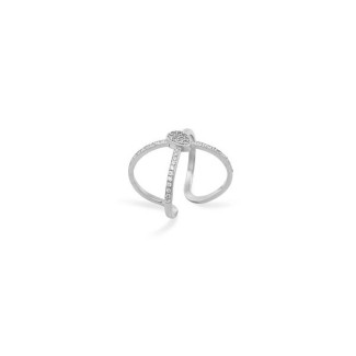Anello Incorocio  Rue Des Mille drop pavè argento ANZ014M1RH