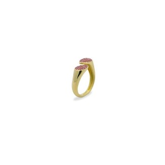 Rue Des Mille pavé Double Drops gold ring ANZ014M4AU