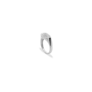Concave ring Rue Des Mille drop pavè silver ANZ014M2RH