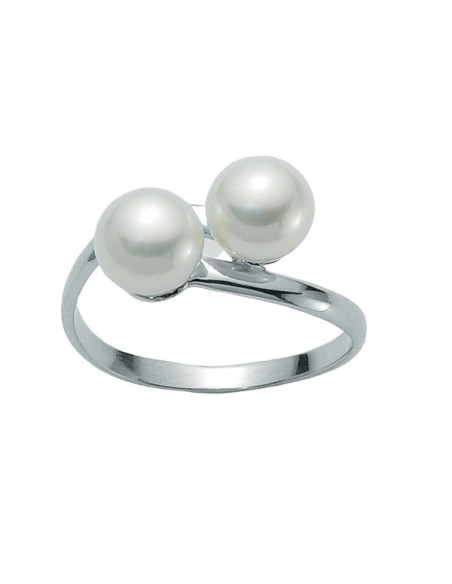 Miluna Ring with Double White Pearl 7mm - PLI947