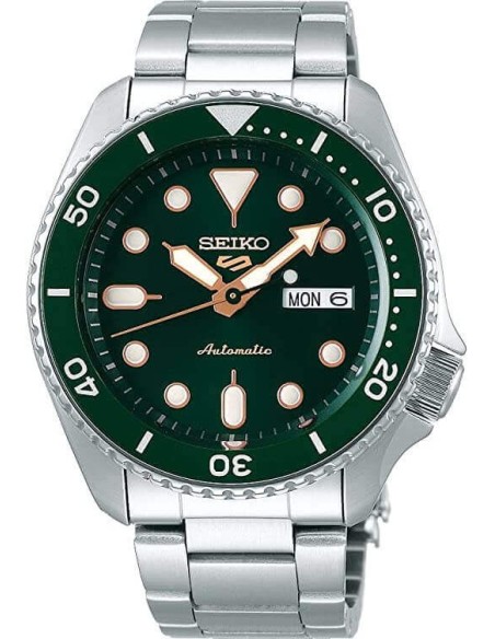 Seiko5 Sportuhr Grün Automatik Stahl SRPD63K1