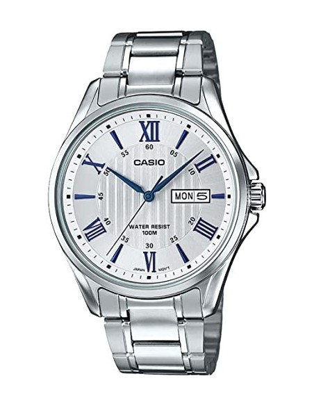 Casio Herrenuhr aus silberfarbenem Stahl – MTP-1384D-7A2VEF