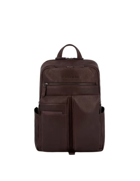 Piquadro Dark brown leather backpack Paavo line CA6029S122/TM