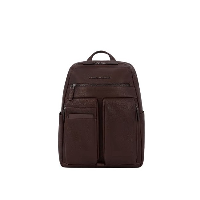 Piquadro Dunkelbrauner Lederrucksack Paavo Linie CA6028S122/TM