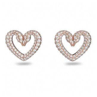 One Swarovski rose heart earrings 5628659