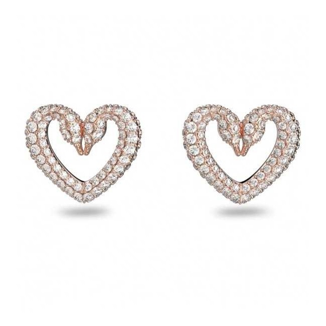 One Swarovski rose heart earrings 5628659
