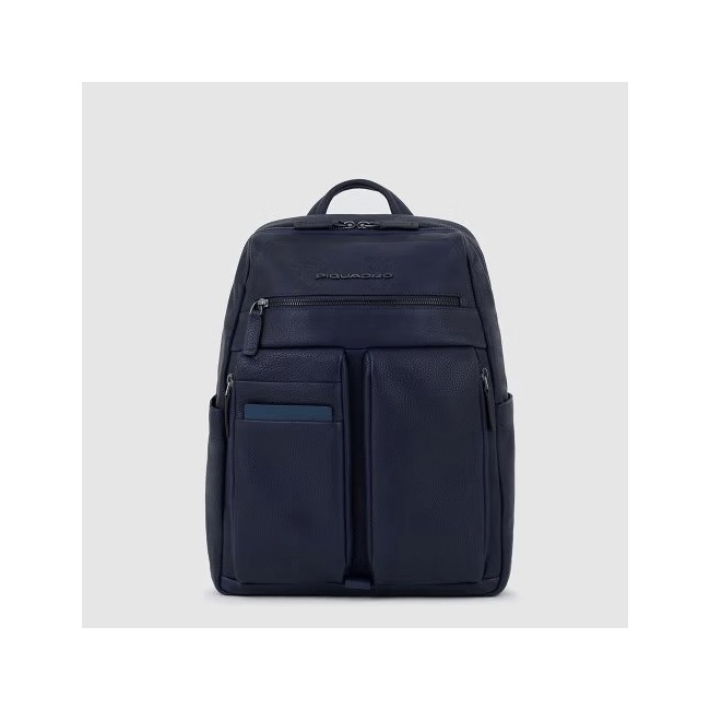 Piquadro Blauer Lederrucksack Paavo Linie CA6028S122/BLU